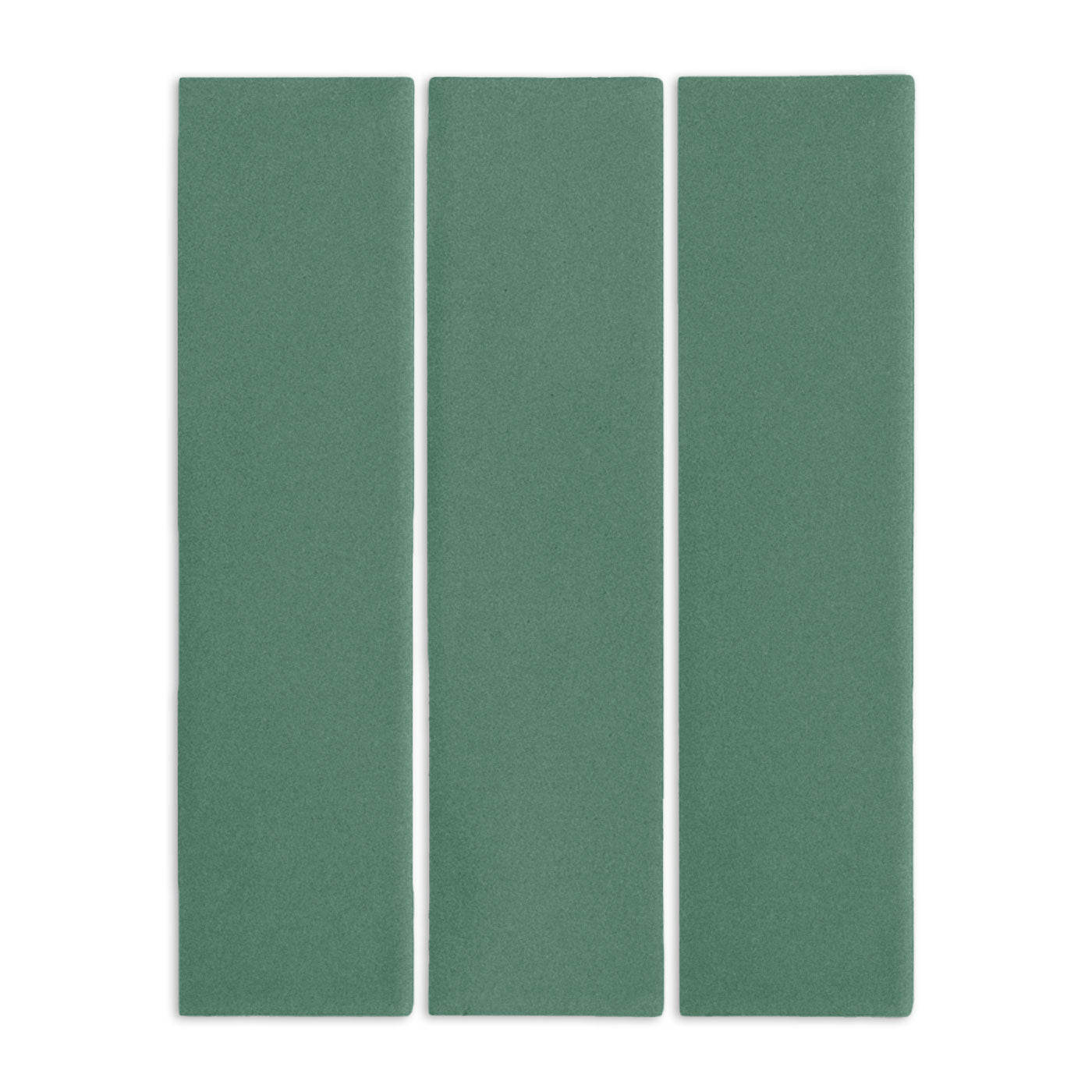 Three green textured clay panels by Clay Imports, arranged vertically with subtle shadows.