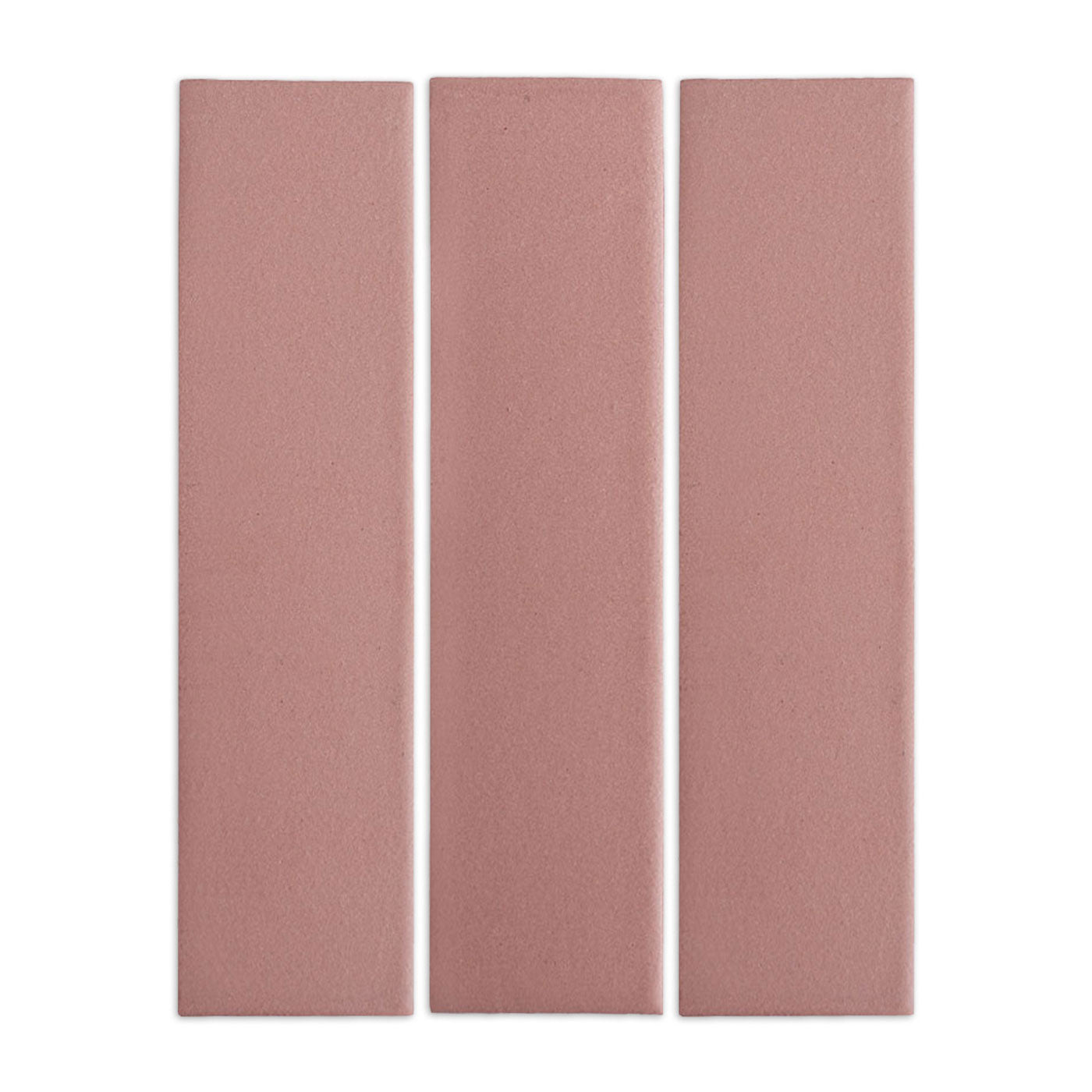 Pink Granite clay tiles by Clay Imports, arranged as three textured rectangular panels.