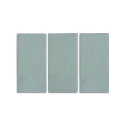 Three rectangular Hot Spring clay tiles by Clay Imports, with a matte, slightly textured surface, arranged vertically in a row.