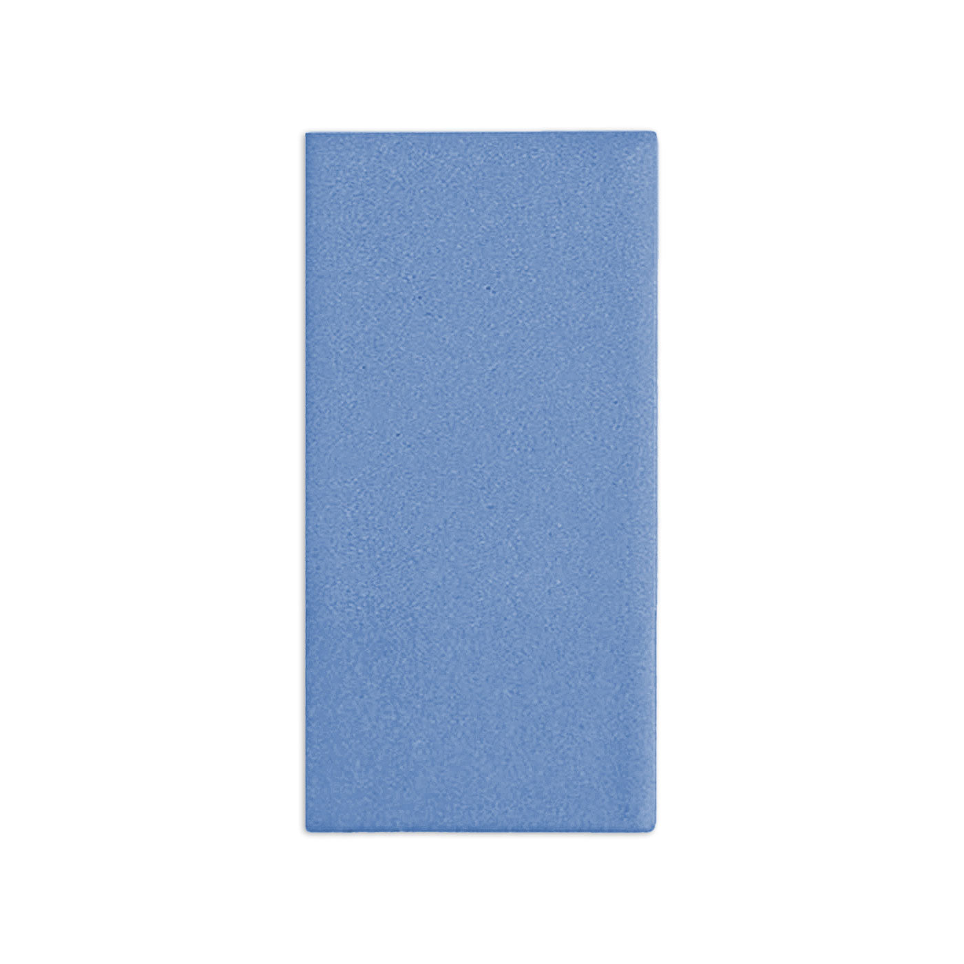 Denim blue 3x6 clay tile by Clay Imports with a matte finish and subtly rounded corners, displayed vertically.
