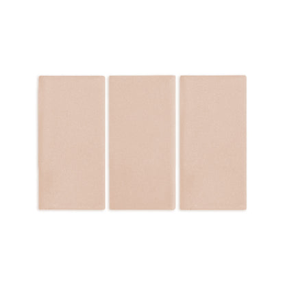 Three sand-colored rectangular clay tiles by Clay Imports, laid side-by-side with a subtle grainy texture.