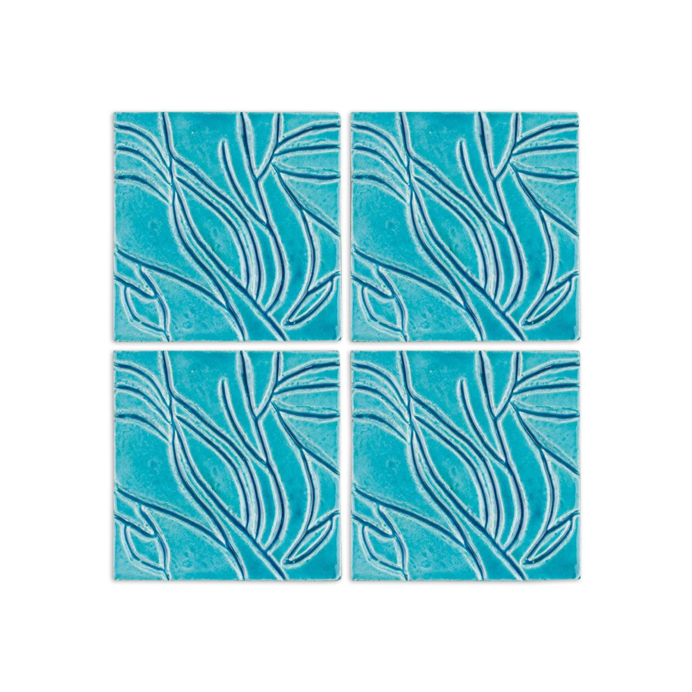 [Sample] Cenote Turquoise Crackle 4"x4"