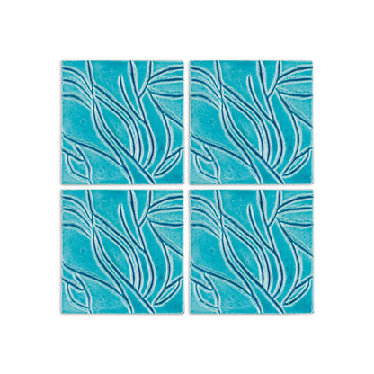 [Sample] Cenote Turquoise Crackle 4"x4"