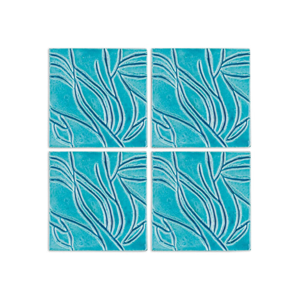 [Sample] Cenote Turquoise Crackle 4"x4"