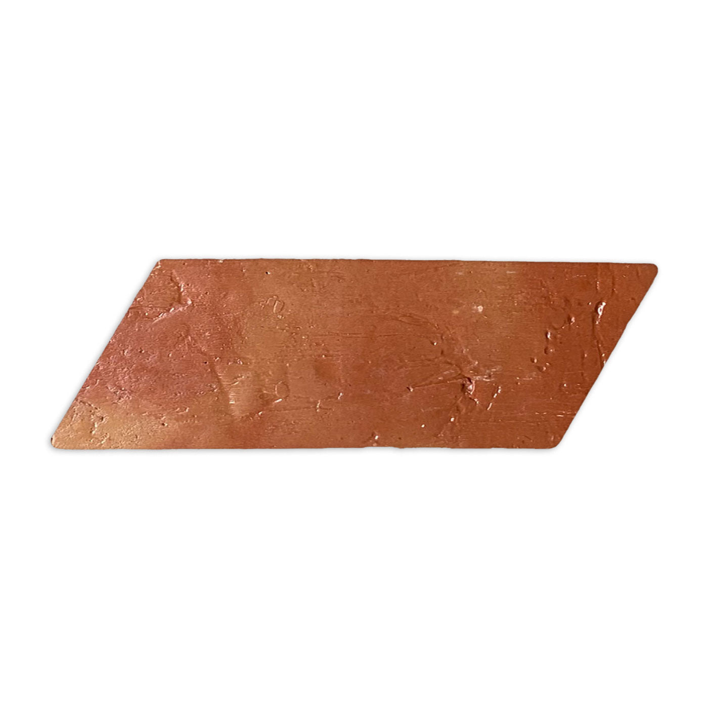 Reddish-brown terracotta parallelogram tile by Clay Imports with an antique gloss finish and uneven texture.