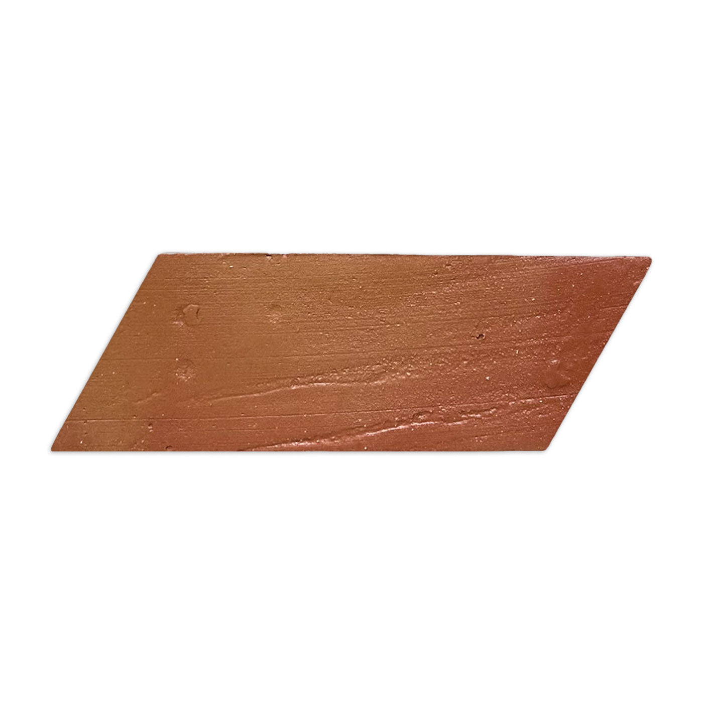 Terracotta right-side parallelogram tile by Clay Imports, with an antique satin reddish-brown textured surface.