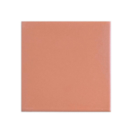Square clay tile in dusty peach by Clay Imports with a matte finish, isolated on white.