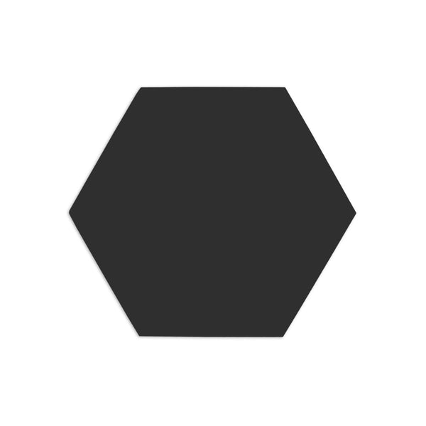 Hexagon Black Suede 4"