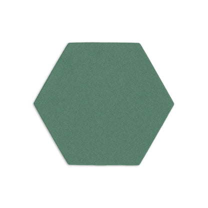 Cilantro green hexagon clay tile from Clay Imports with a textured finish and soft shadow.