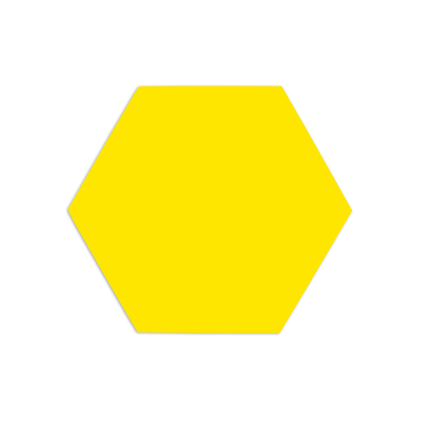 Hexagon Yellow 4"