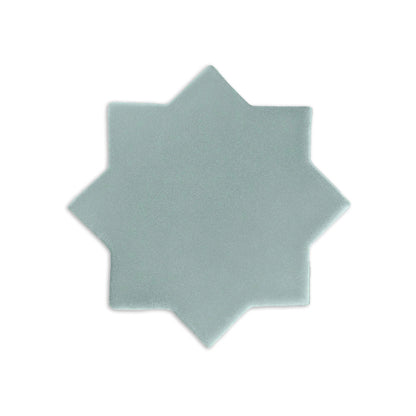 Light blue-green mini star clay tile by Clay Imports with a matte, textured finish.