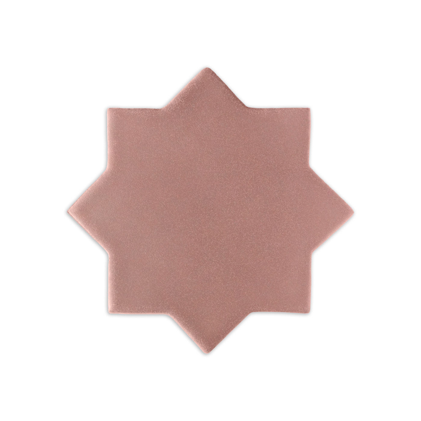 Pink granite eight-pointed star clay tile by Clay Imports, with a matte texture and soft shadow.