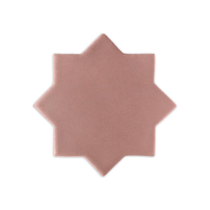 Pink granite eight-pointed star clay tile by Clay Imports, with a matte texture and soft shadow.