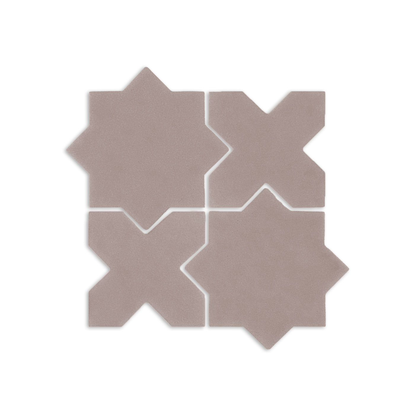 Boot Brown Mini Star & Cross clay tiles by Clay Imports, arranged in an interlocking pattern with a matte finish.