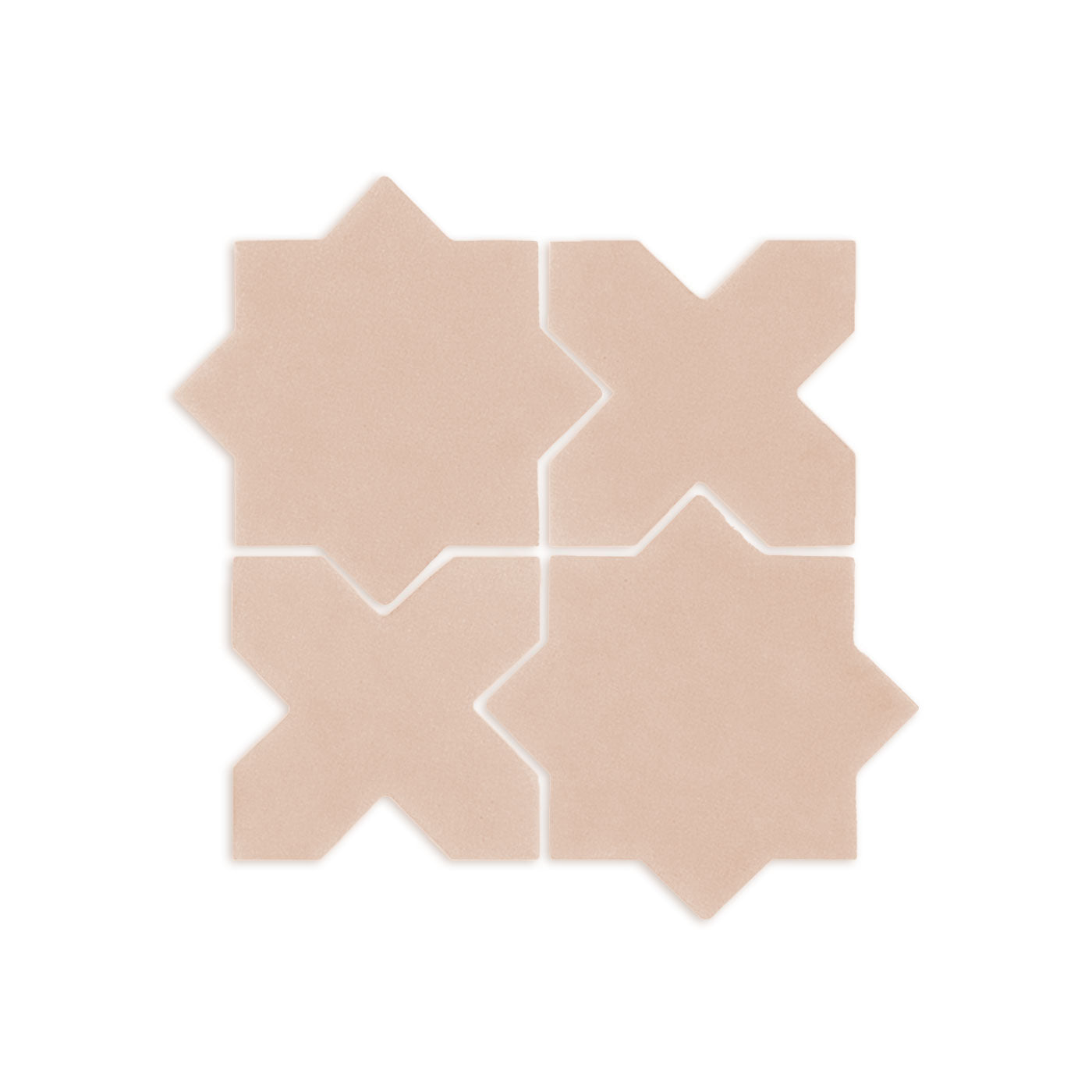 Sand Mini Star & Cross clay tiles by Clay Imports, forming an interlocking geometric pattern.