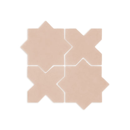 Sand Mini Star & Cross clay tiles by Clay Imports, forming an interlocking geometric pattern.