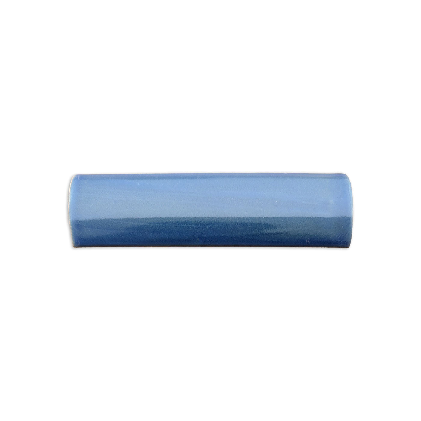 Blue Quarter Round Solid Tile by Clay Imports with a glossy stardust finish.