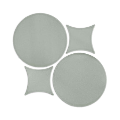 Agave Rombo & Circle clay tile by Clay Imports, featuring a geometric pattern of interlocking circles and concave squares.