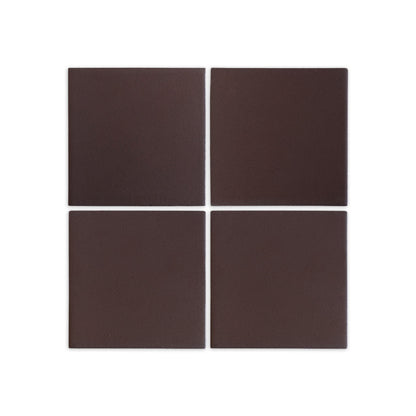Saddle brown square clay tiles by Clay Imports, arranged in a grid with white grout lines.