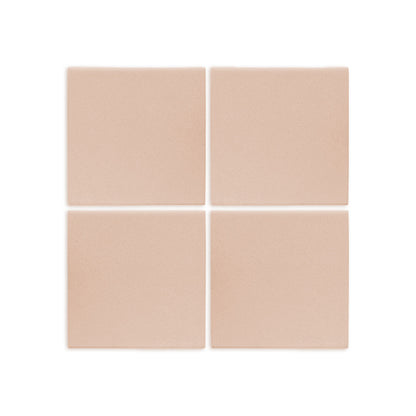 Four sand-colored square clay tiles by Clay Imports with a matte, slightly textured surface in a grid.