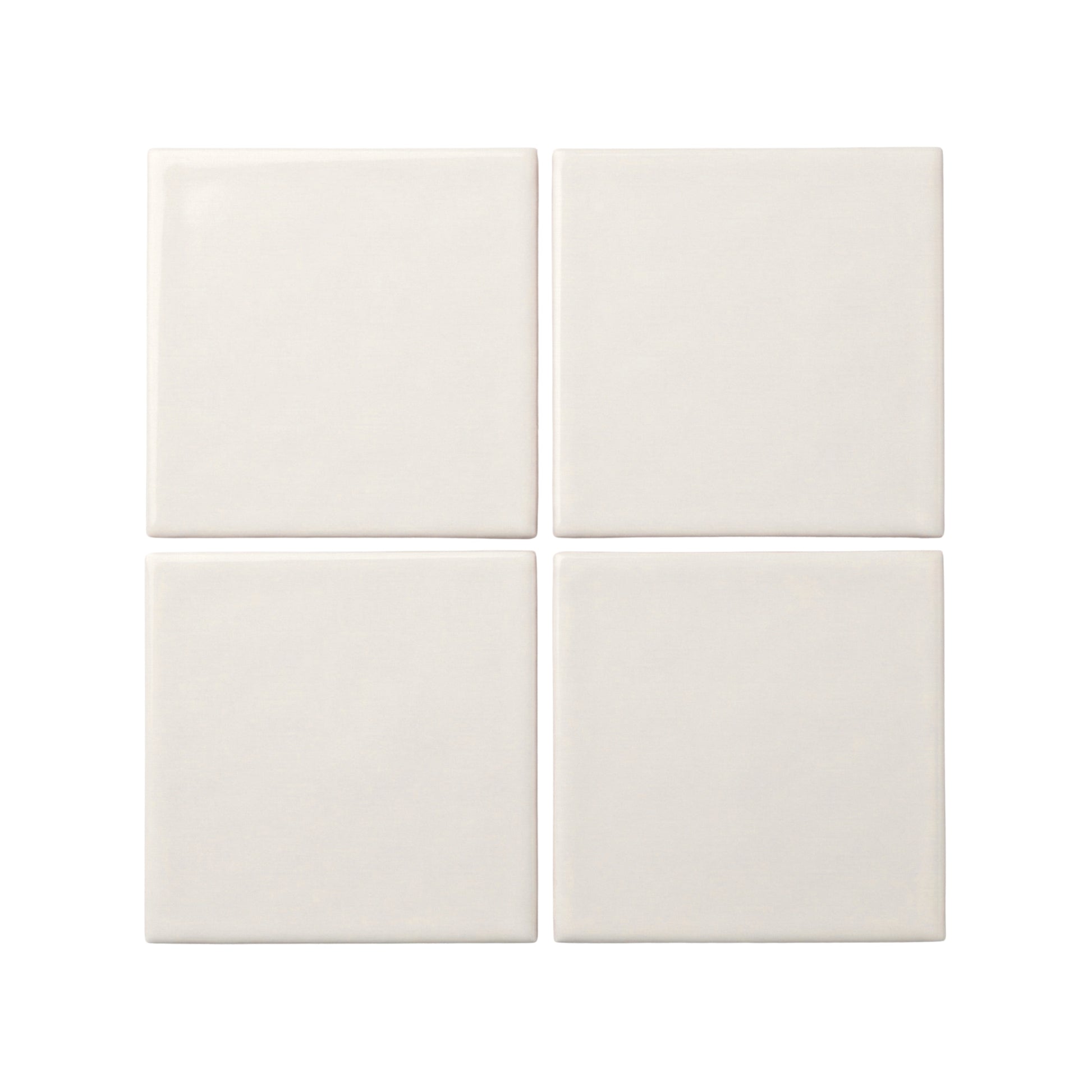 Four off-white square clay tiles by Clay Imports arranged in a grid with smooth, slightly rounded edges.