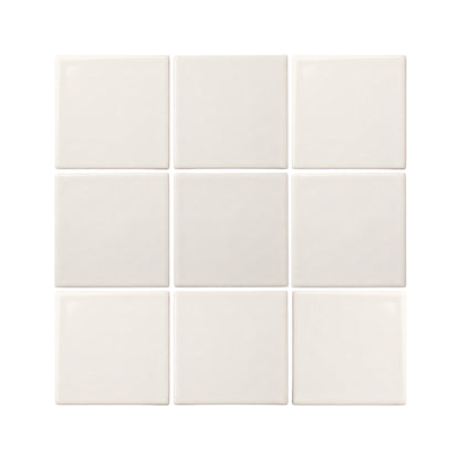Light beige square clay tiles from Clay Imports, with smooth, slightly rounded edges, arranged in a 3x3 grid on white.