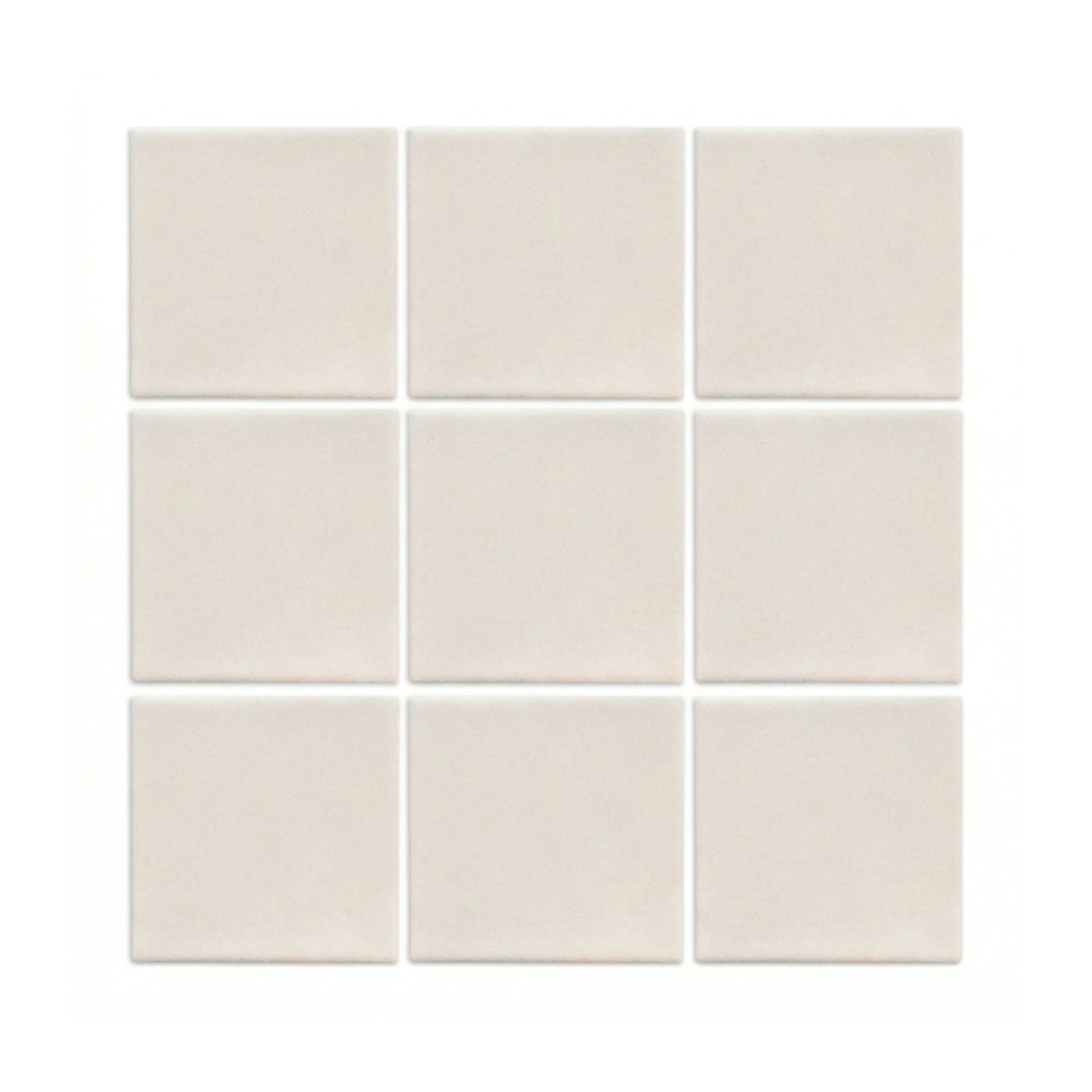 Twine clay tiles from Clay Imports, light beige and square, arranged in a 3x3 grid with subtle texture.