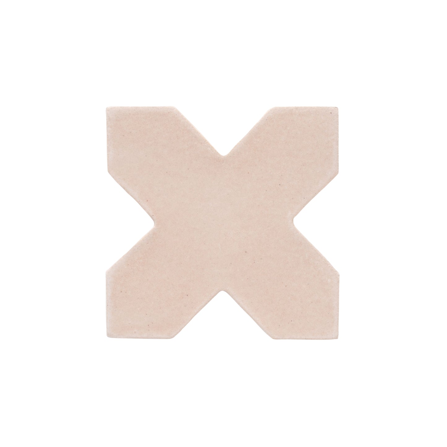 Light beige Opaque 4 Stem clay shape by Clay Imports, featuring a geometric X-pattern and matte texture.