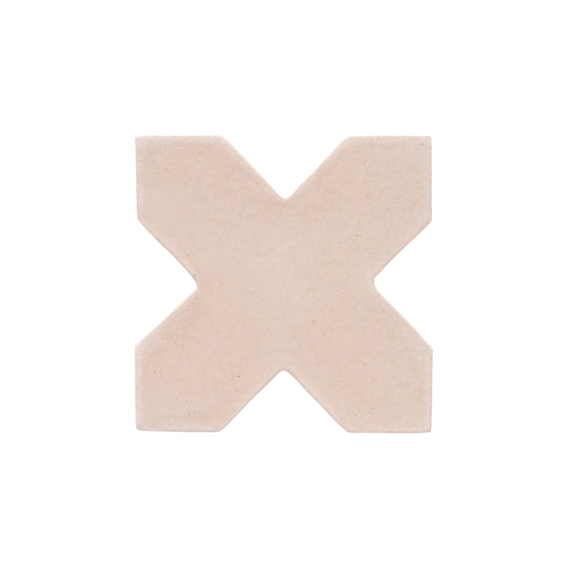 Light beige Opaque 4 Stem clay shape by Clay Imports, featuring a geometric X-pattern and matte texture.