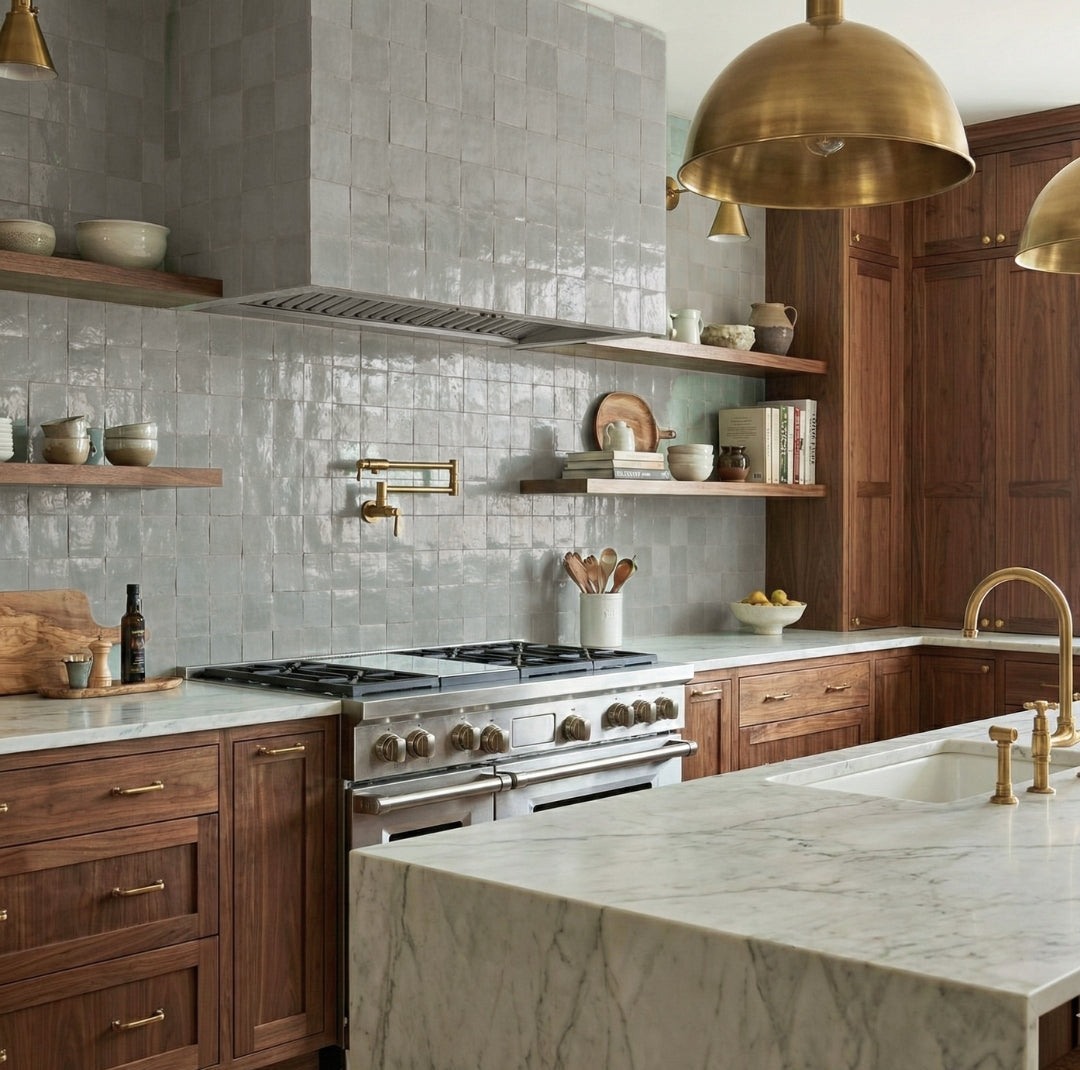 G*1様 アルティーク　硯 Zellige Tile - Square - Glacier Gloss 4