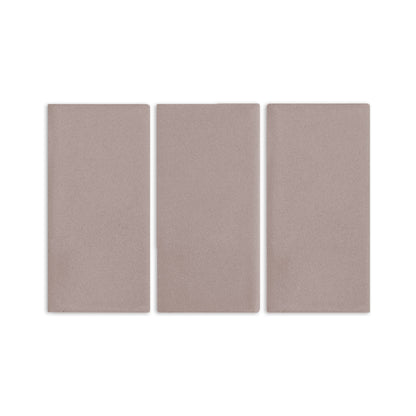 Three brown rectangular clay tiles by Clay Imports with a subtle, matte texture.