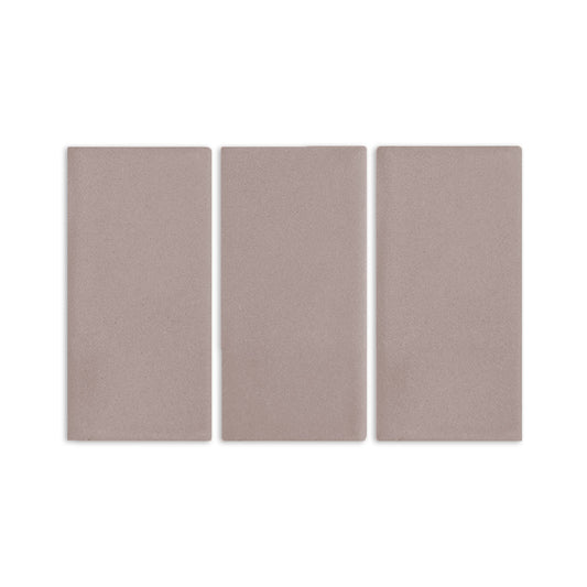 Three brown rectangular clay tiles by Clay Imports with a subtle, matte texture.