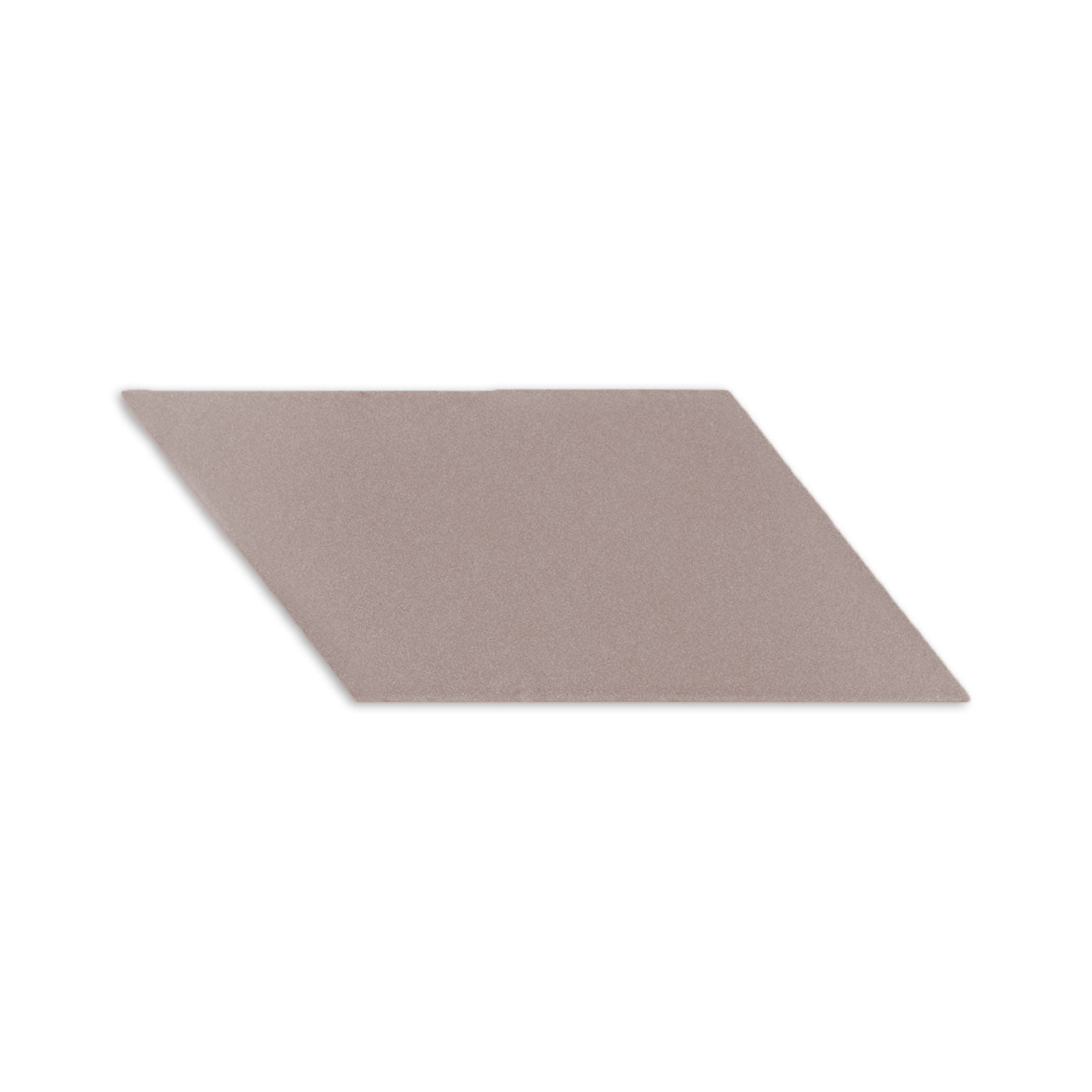 Brown parallelogram clay tile by Clay Imports with a subtle, textured finish, shown flat lay.