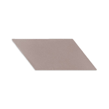 Brown parallelogram clay tile by Clay Imports with a subtle, textured finish, shown flat lay.