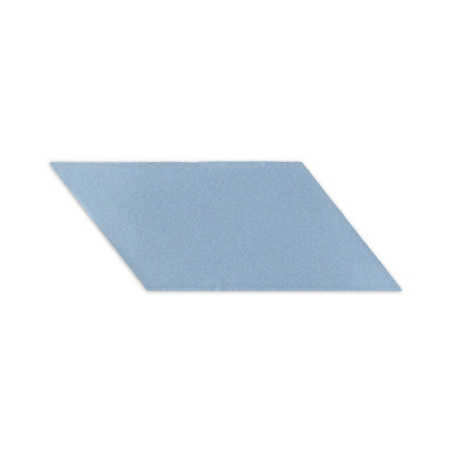 A blue agate parallelogram clay tile by Clay Imports with a textured surface, casting a slight shadow.