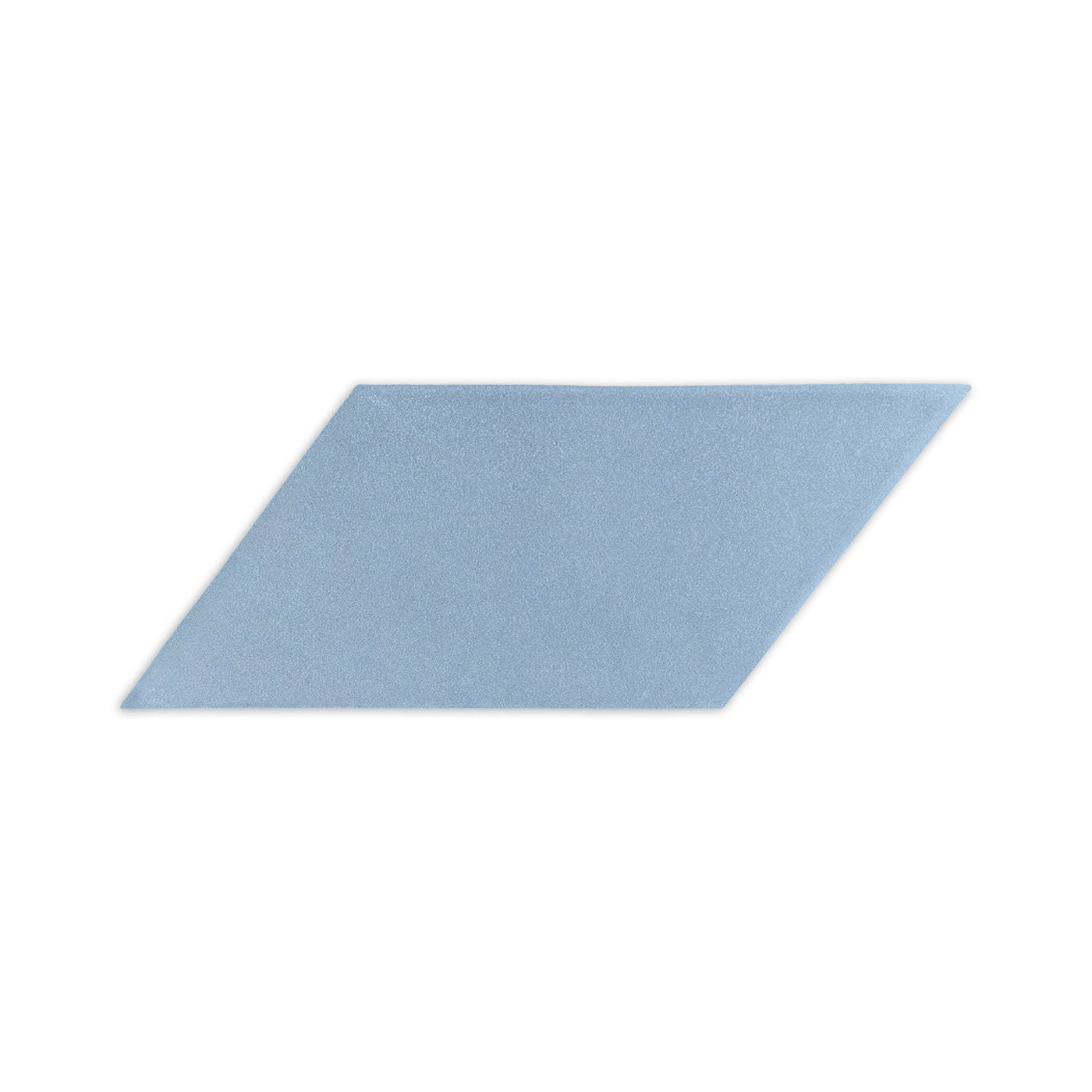 Blue parallelogram clay tile by Clay Imports with a matte finish.