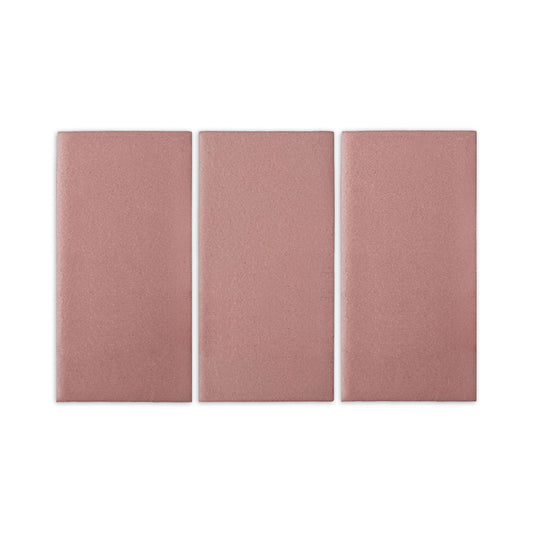 Pink Granite clay tiles by Clay Imports, featuring three vertical rectangular panels with a speckled texture.