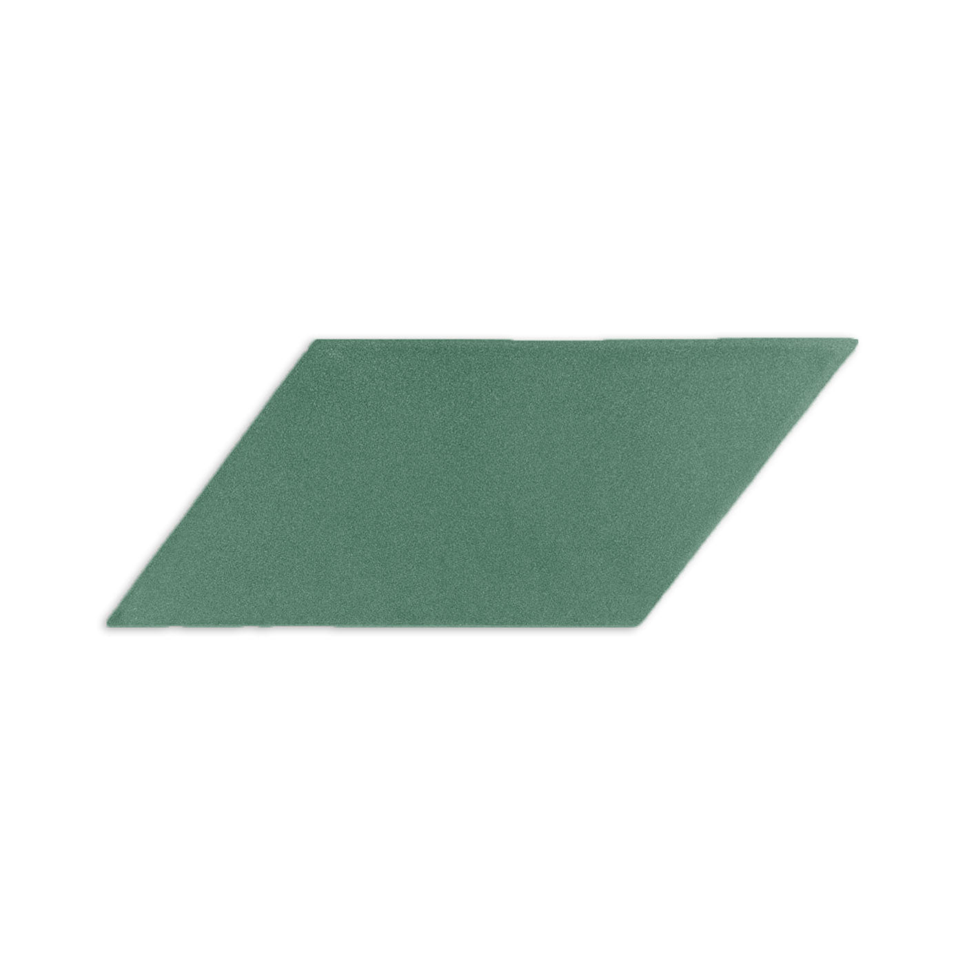 Green parallelogram clay tile by Clay Imports with a matte, grainy texture.