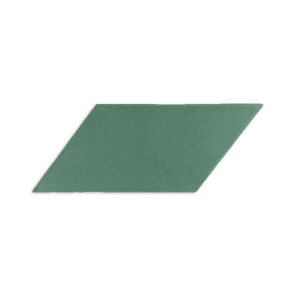 Green parallelogram clay tile by Clay Imports with a matte, grainy texture.
