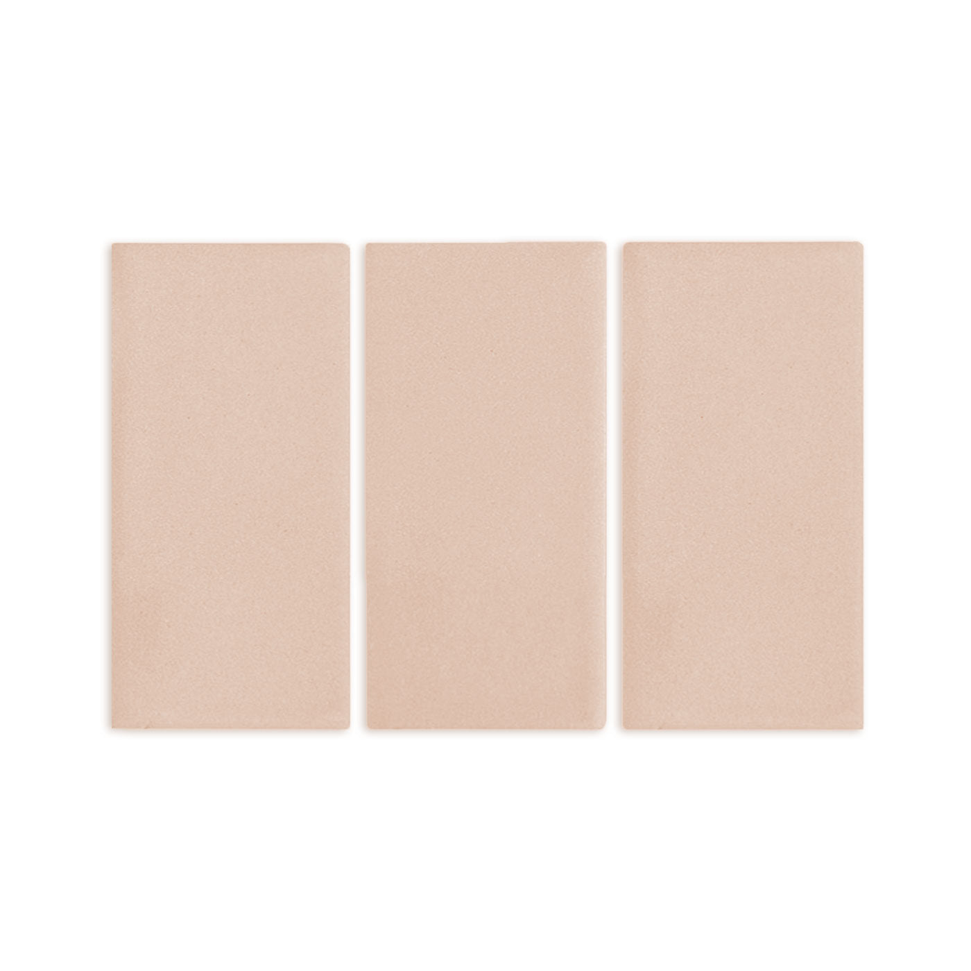 Sand-colored rectangular clay tiles by Clay Imports, three pieces arranged vertically with a subtle texture.