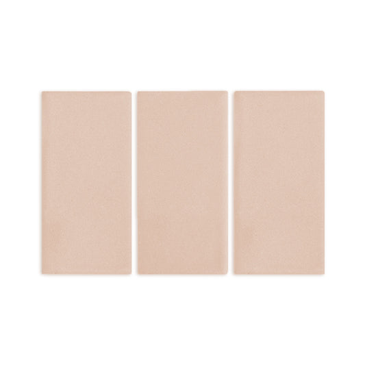 Sand-colored rectangular clay tiles by Clay Imports, three pieces arranged vertically with a subtle texture.