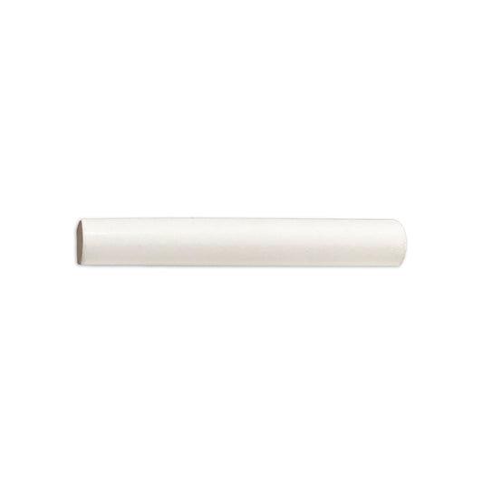 White pencil liner chalk by Clay Imports, a solid cylindrical tile trim piece with a flat and a rounded end.