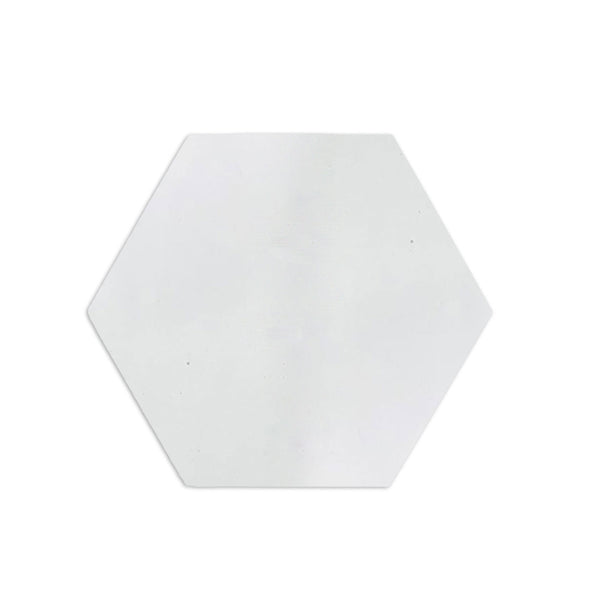 [Sample] Glazed Hexagon Smooth White 4"