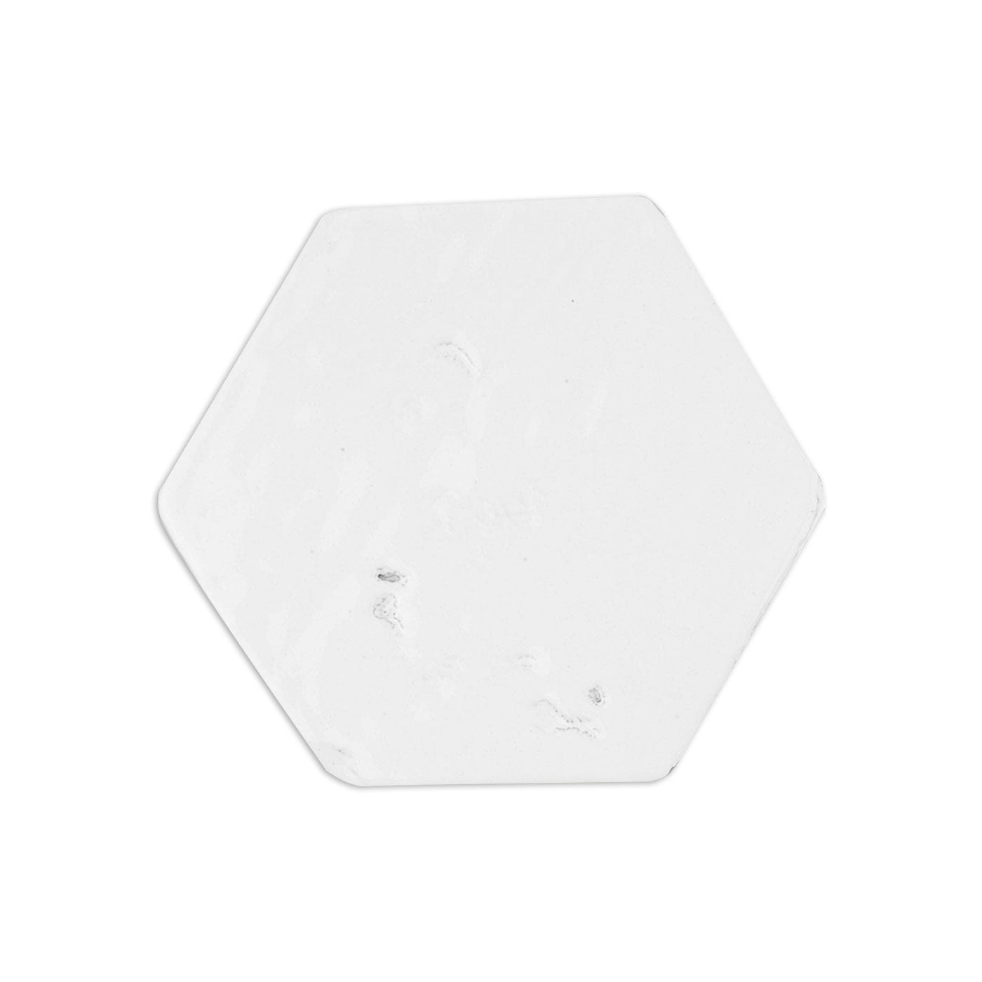 Glazed Hexagon Antique White Gloss 4"