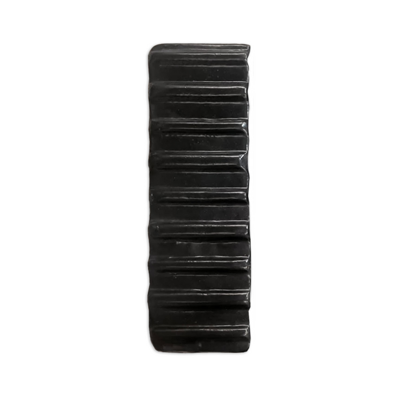 [Sample] Glazed Seersucker Noir Black 4"x12"