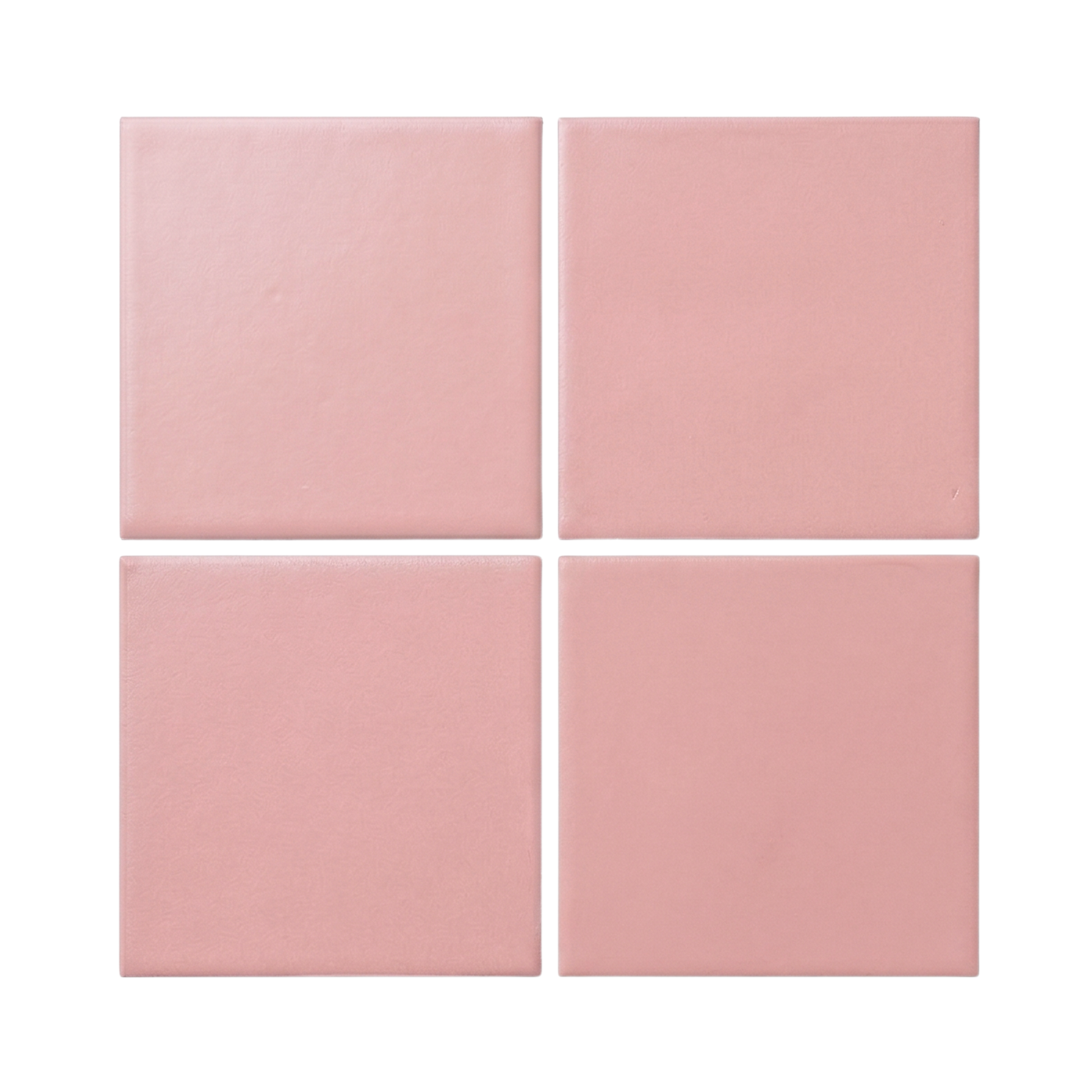 Four pink square clay tiles by Clay Imports, arranged in a grid with a subtle textured finish.