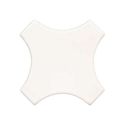 Off-white Path Candela 4.5 clay tile by Clay Imports, featuring a unique curved cross shape.