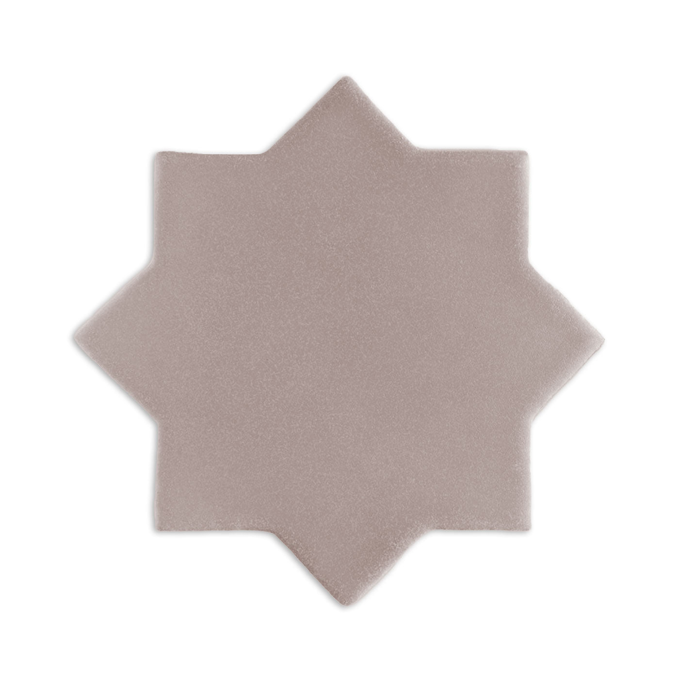 A light brown 8-pointed star clay tile by Clay Imports with a matte, slightly textured surface.