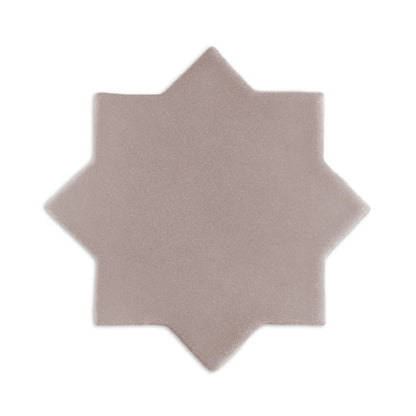 A light brown 8-pointed star clay tile by Clay Imports with a matte, slightly textured surface.