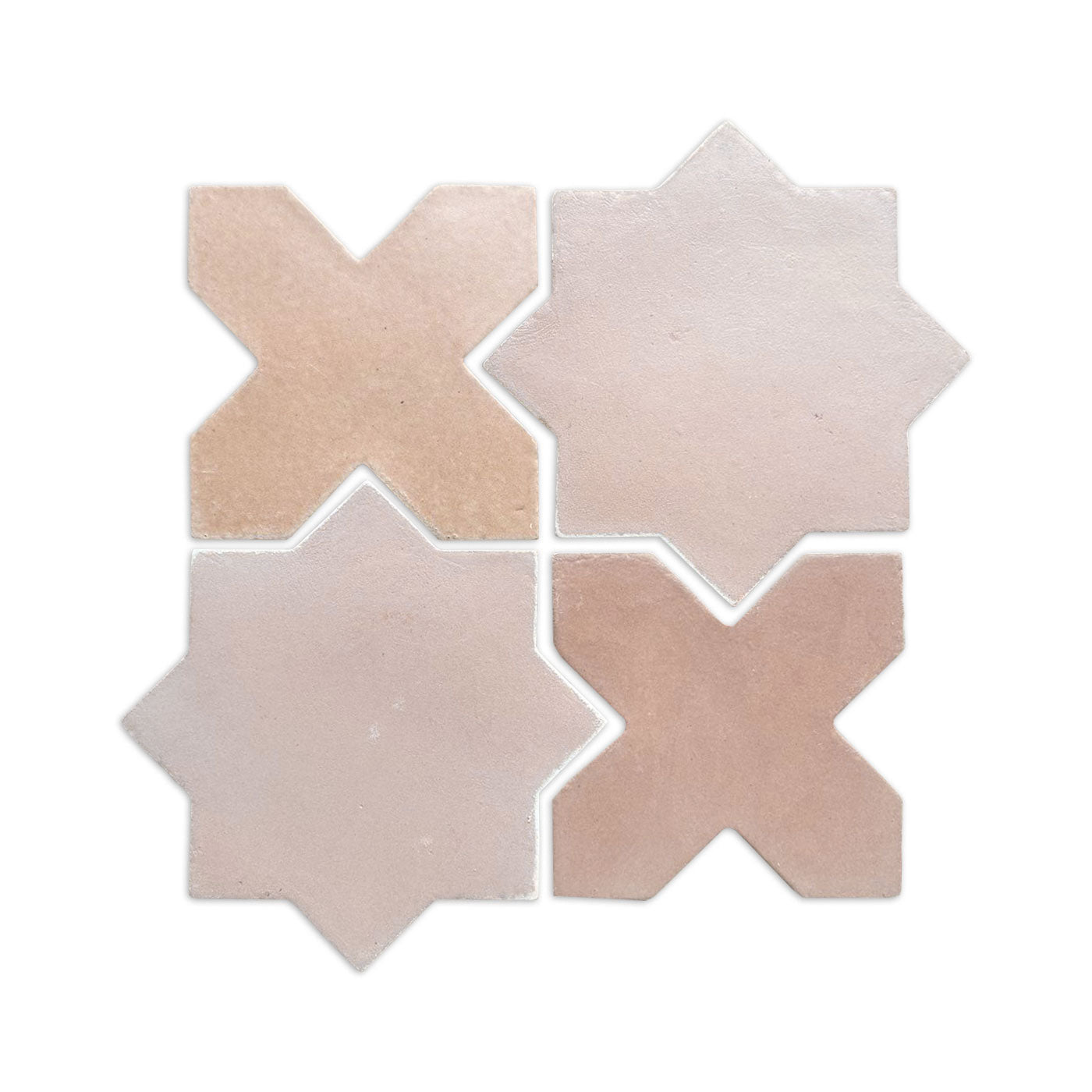 Star & Cross Opaque Tile – Peachy Tan California Modern Terracotta